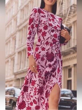ann taylor floral ruched dress Floral Ruched Midi Dress